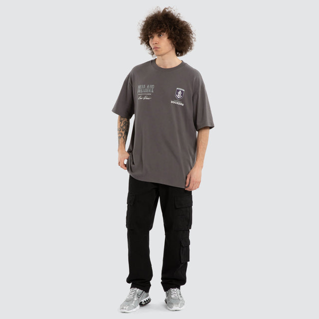 Ben Davis Fremantle Dockers Box Fit Tee Charcoal