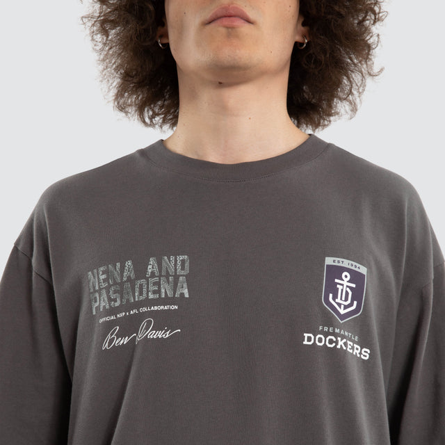 Ben Davis Fremantle Dockers Box Fit Tee Charcoal