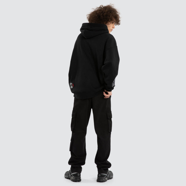 Ben Davis Collingwood Magpies Box FIt Hoodie Jet Black