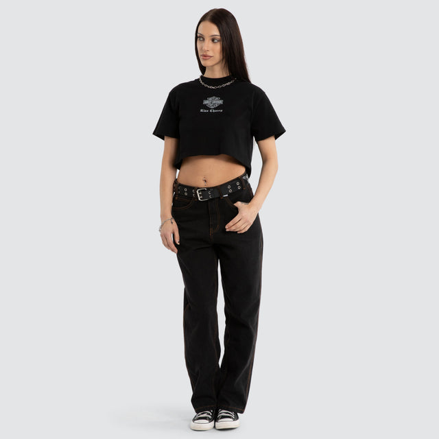 Rumble Crop Tee Jet Black