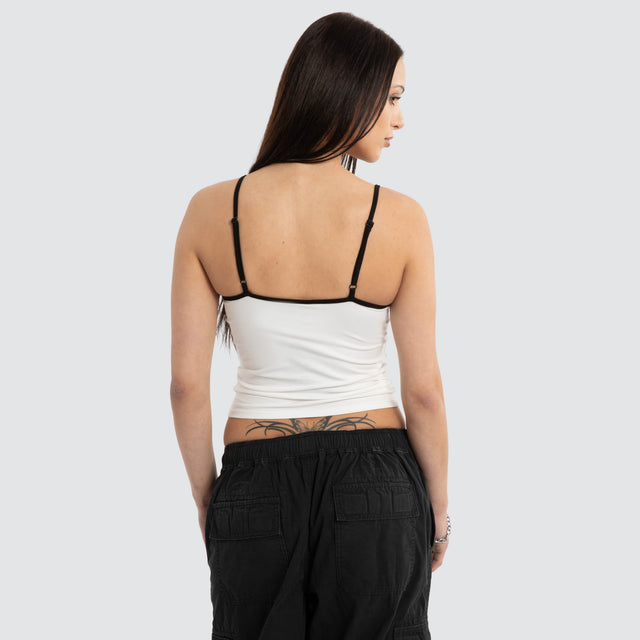 Unlock Crop Cami Natural White