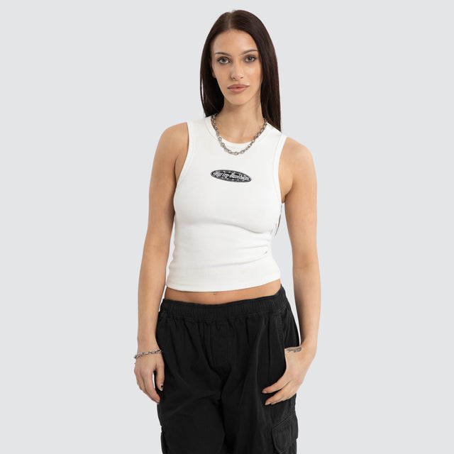 Mirror Rib Tank Natural White
