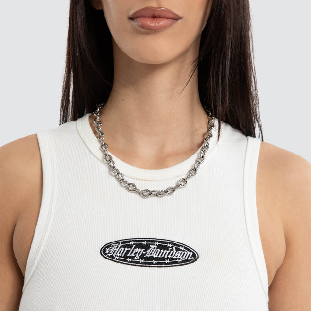 Mirror Rib Tank Natural White