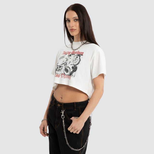 Breakout Crop Tee Natural White