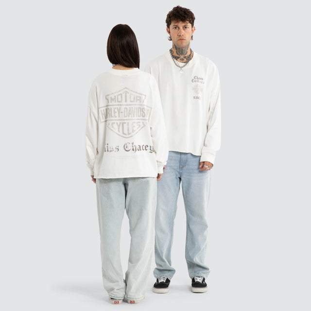 Gear Box Fit Sweater Natural White