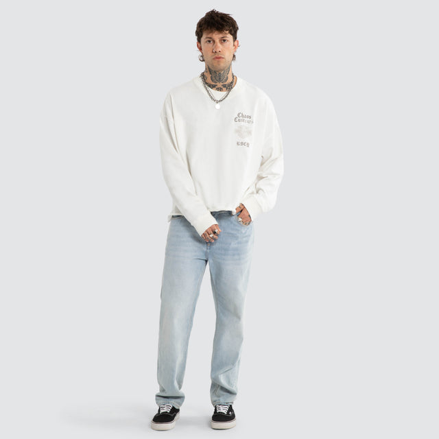 Gear Box Fit Sweater Natural White