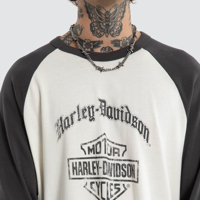 Dismount Raglan Long Sleeve Tee Asphalt/Blanc De Blanc