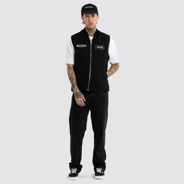 Freewheeler Worker Vest Washed Black