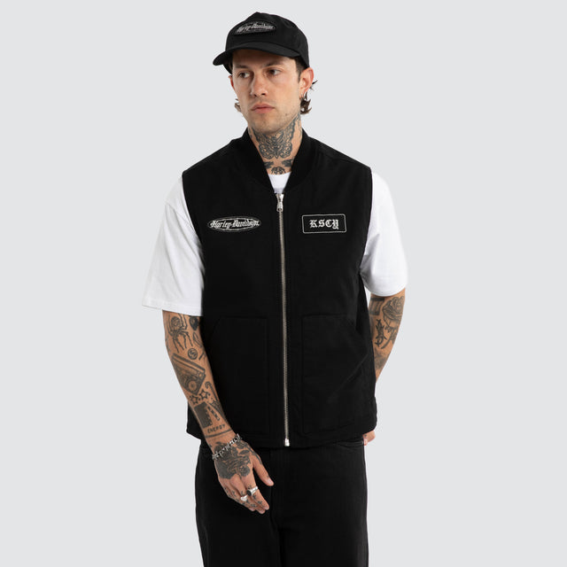 Freewheeler Worker Vest Washed Black