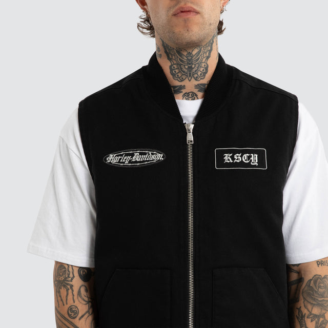 Freewheeler Worker Vest Washed Black