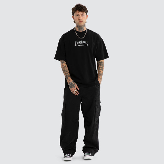 Model wears Decimation Street Tee Jet Black T-Shirts Black – image 4