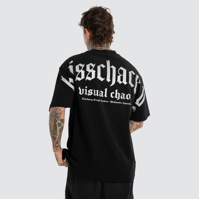 Model wears Decimation Street Tee Jet Black T-Shirts Black – image 3