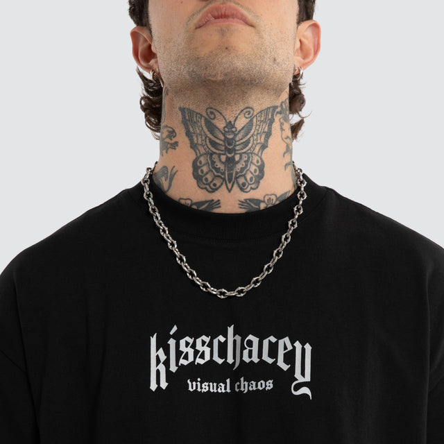 Model wears Decimation Street Tee Jet Black T-Shirts Black – image 6