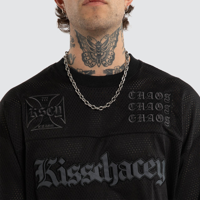 Model wears Synced Mesh Jersey Jet Black T-Shirts White – image 6