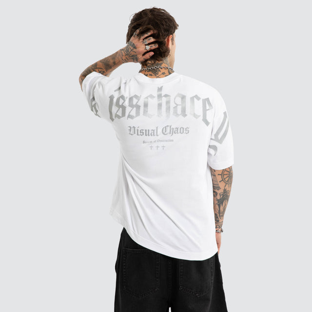 Model wears Obliteration Street Tee Optical White T-Shirts White – image 3