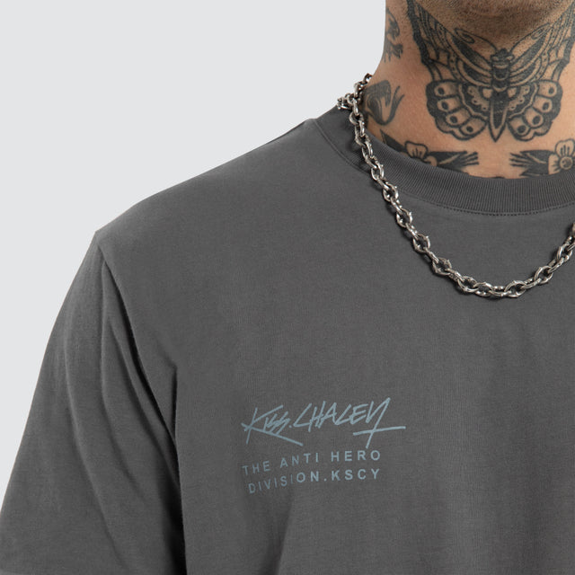 Cloak Dual Curved Tee Charcoal