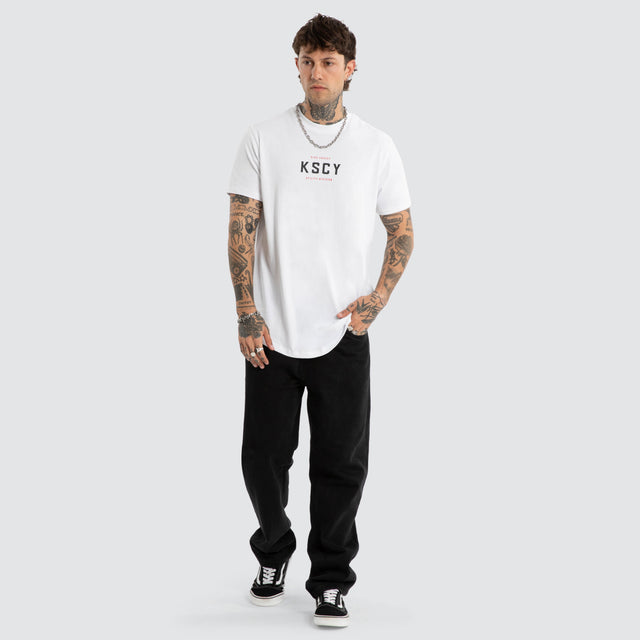 Stamp Dual Curved Tee Optical White