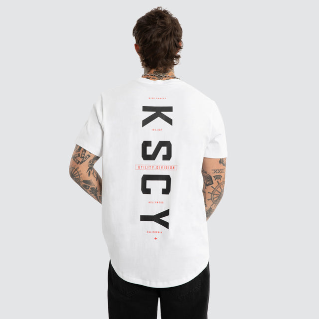 Stamp Dual Curved Tee Optical White