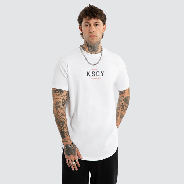 Stamp Dual Curved Tee Optical White