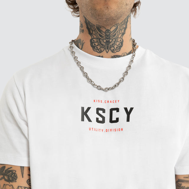 Stamp Dual Curved Tee Optical White