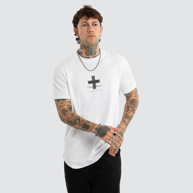 Resolved Dual Curved Tee Optical White