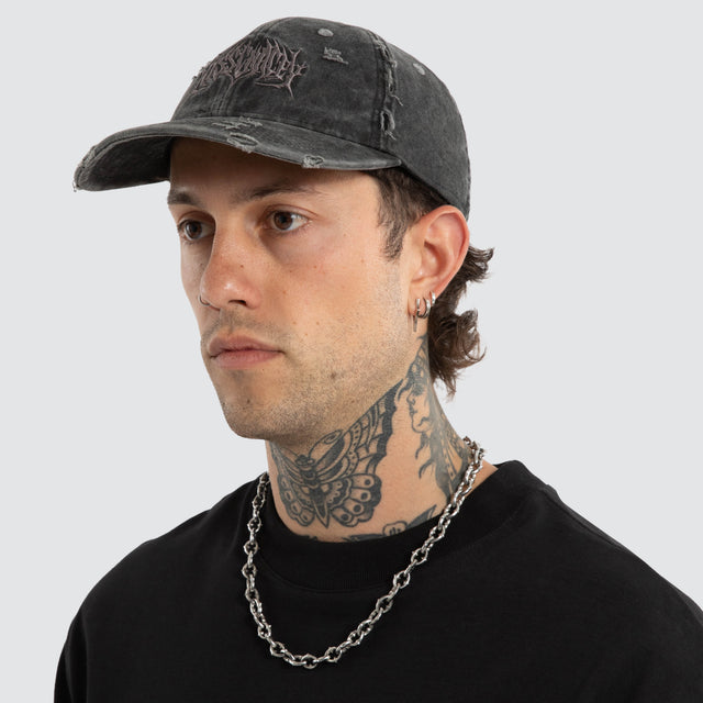 Veiled Dad Cap Jet Black