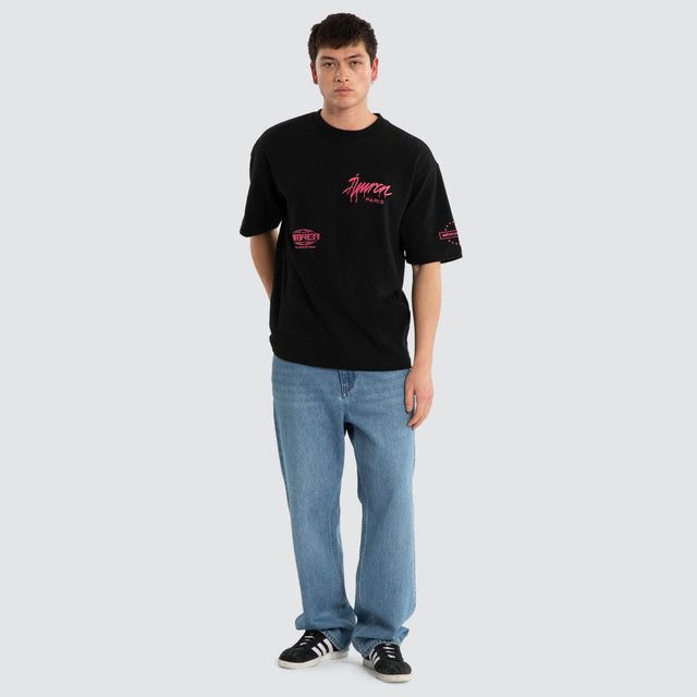 Idol Oversized Loopback Tee Jet Black