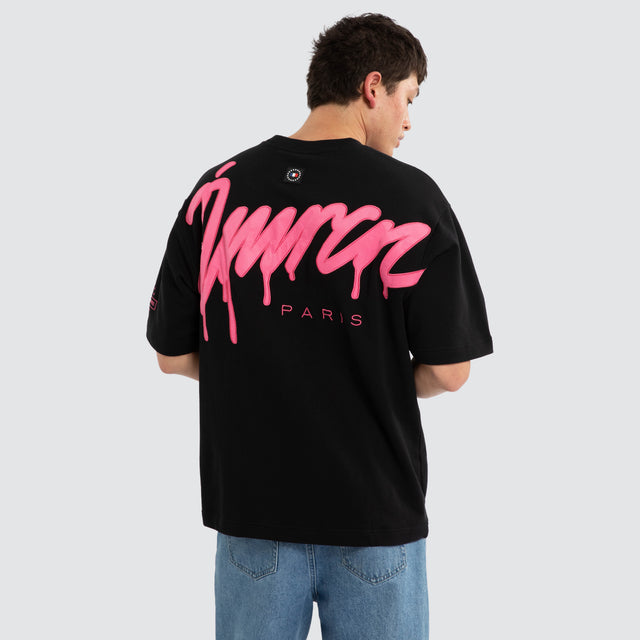 Idol Oversized Loopback Tee Jet Black