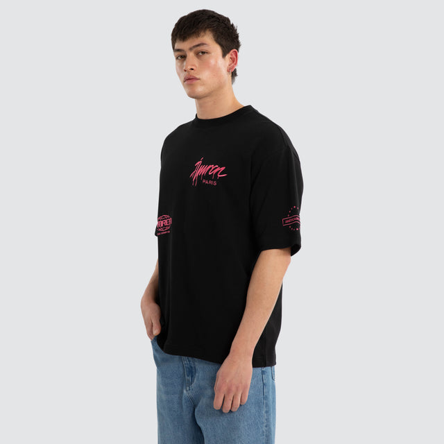 Idol Oversized Loopback Tee Jet Black