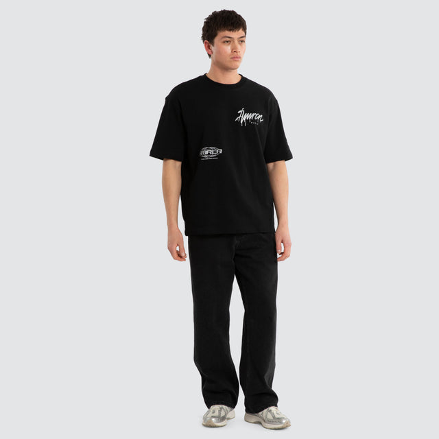 Vogue Oversized Loopback Tee Jet Black