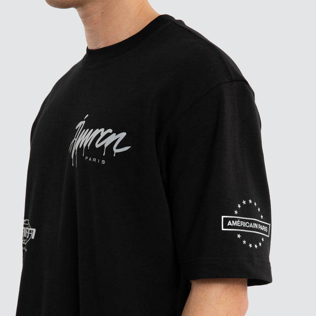 Vogue Oversized Loopback Tee Jet Black