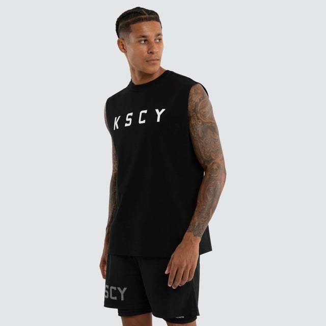 Vigor Split Hem Muscle Jet Black