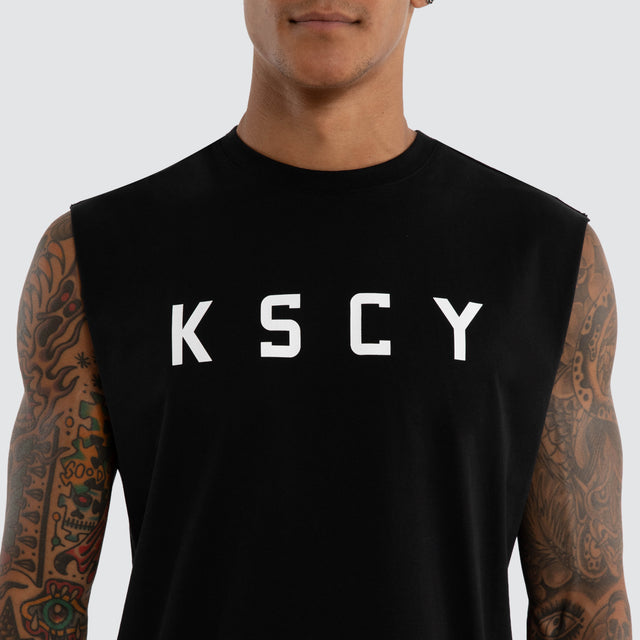 Vigor Split Hem Muscle Jet Black