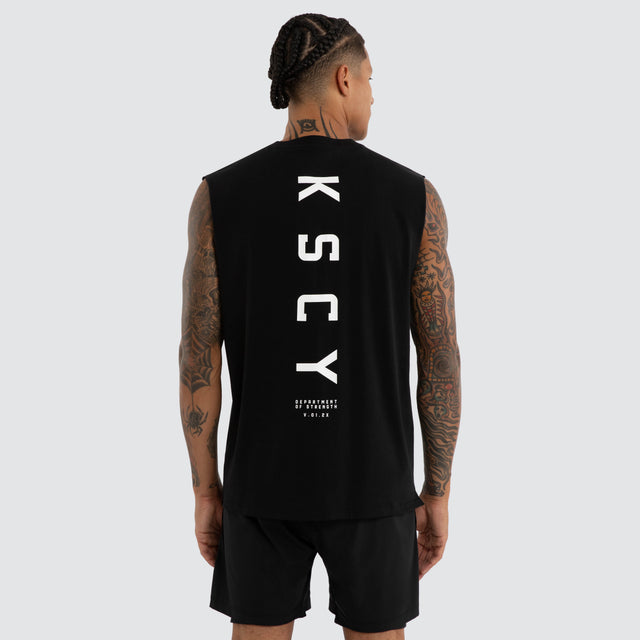 Vigor Split Hem Muscle Jet Black