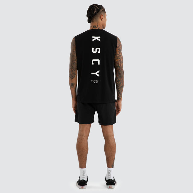 Vigor Split Hem Muscle Jet Black