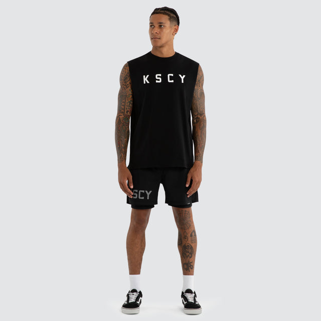Vigor Split Hem Muscle Jet Black