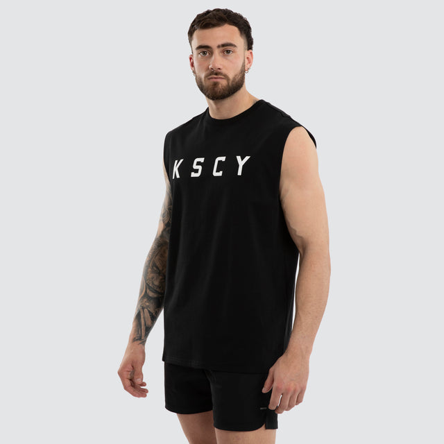 Vigor Split Hem Muscle Jet Black