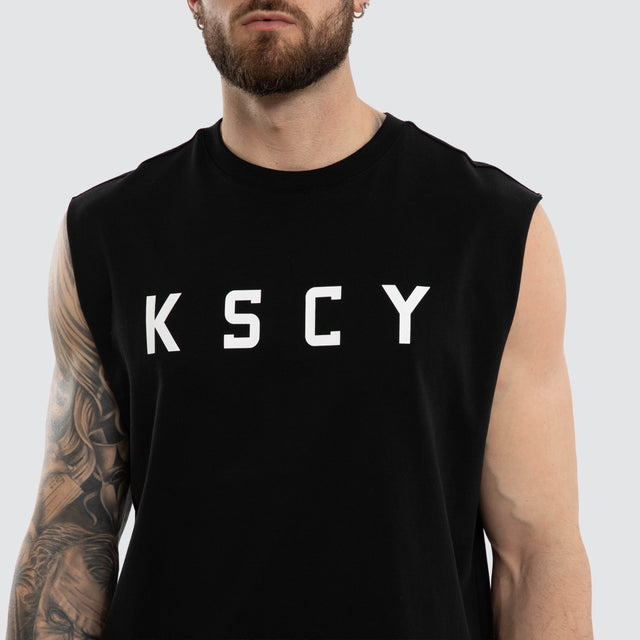 Vigor Split Hem Muscle Jet Black