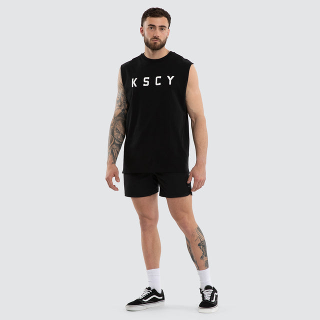 Vigor Split Hem Muscle Jet Black