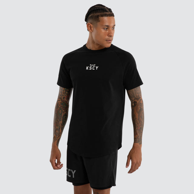 Vital Raglan Dual Curved Tee Jet Black