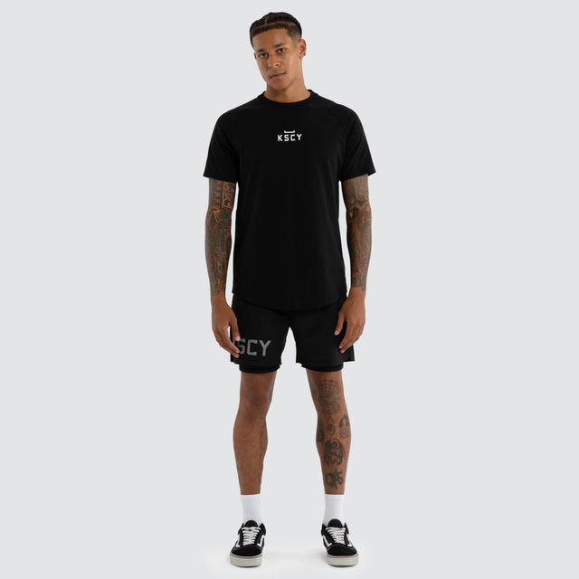 Vital Raglan Dual Curved Tee Jet Black