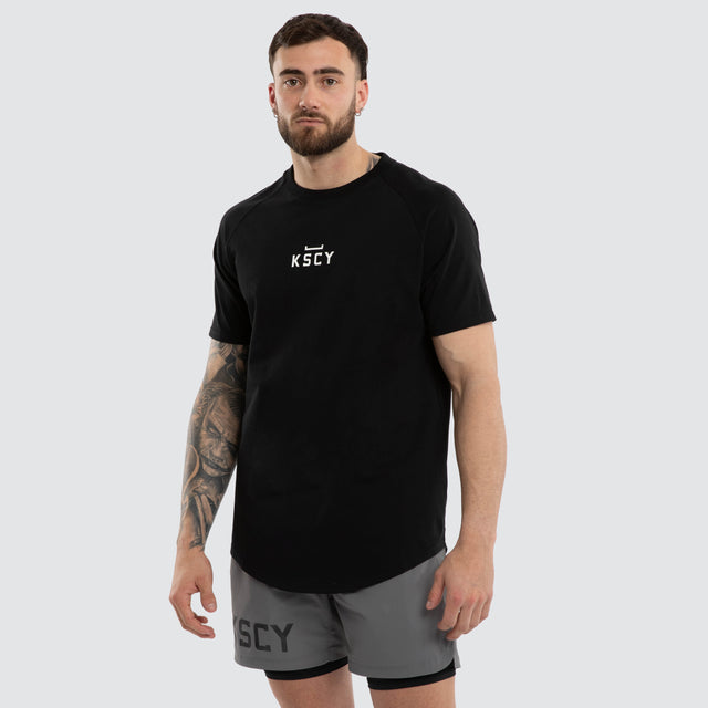 Vital Raglan Dual Curved Tee Jet Black