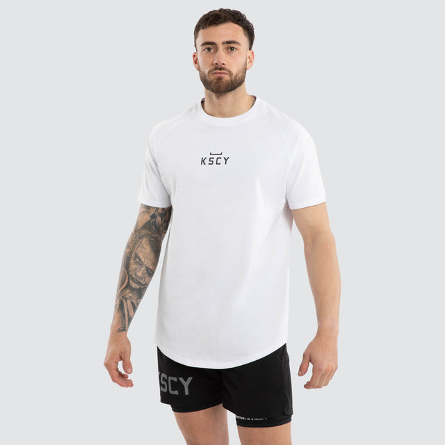 Vital Raglan Dual Curved Tee Optical White