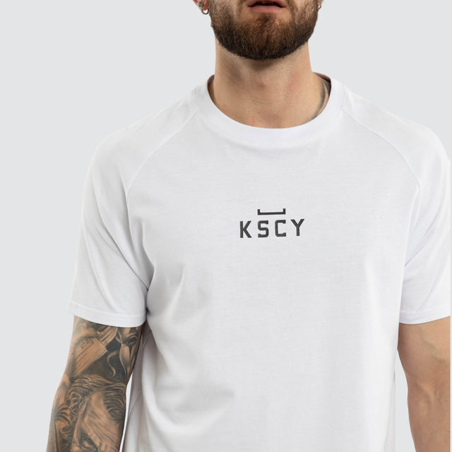 Vital Raglan Dual Curved Tee Optical White