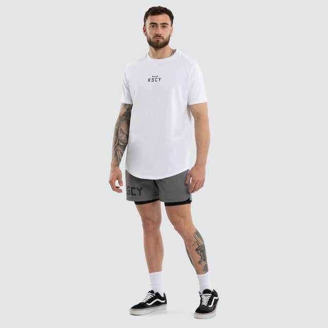 Vital Raglan Dual Curved Tee Optical White