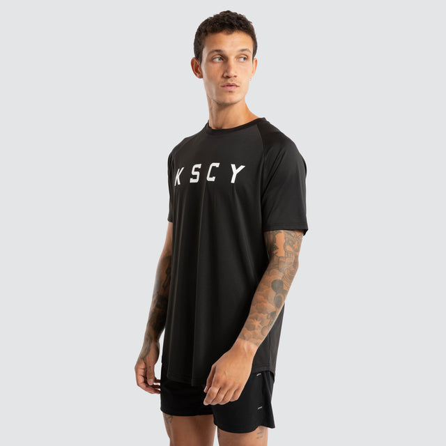 Prime Raglan Dual Curved Tee Jet Black