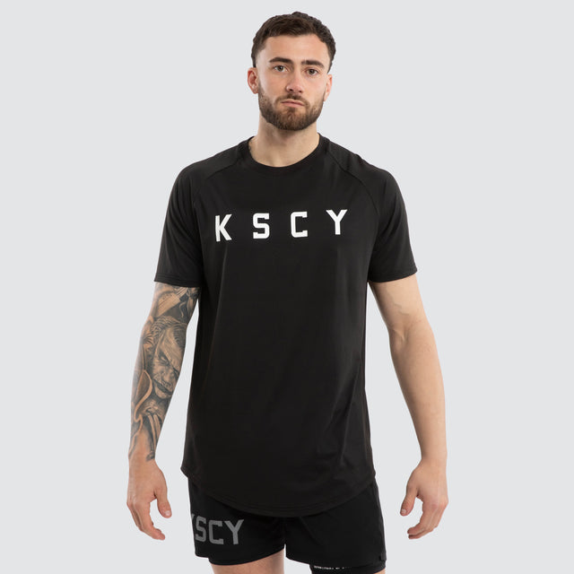 Prime Raglan Dual Curved Tee Jet Black