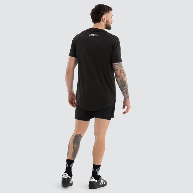 Prime Raglan Dual Curved Tee Jet Black