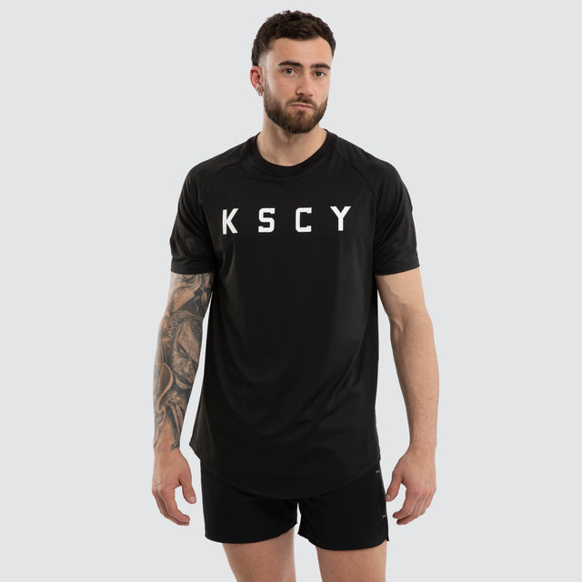 Prime Raglan Dual Curved Tee Jet Black