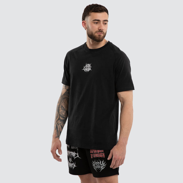 Doom Raglan Straight Hem Tee Jet Black